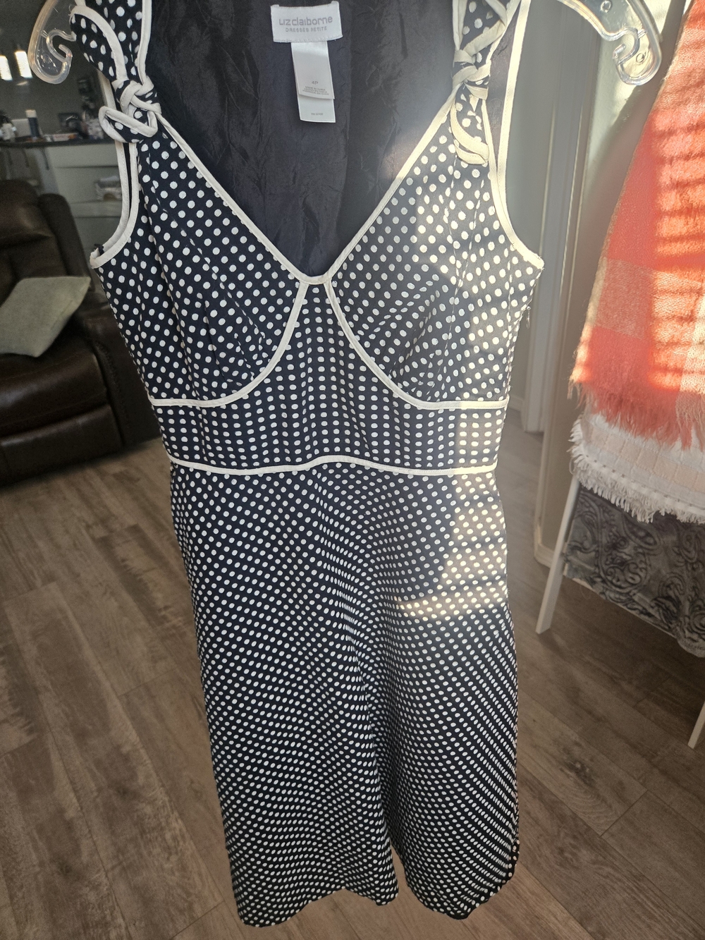 Vintage Liz Claiborne Black & White Polka Dot Pin-Up Fit & Flare Dress Size 4